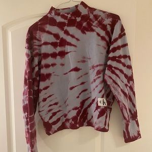 NEW WITH TAGS 🏷 Calvin Klein tie-dye crop sweater